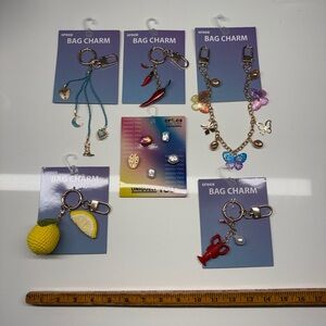 NIB CROCS 6pc Bag Charms & Jibitz Lot: Lemon, Lobster, Pepper, Butterfly, Pearls